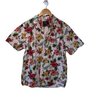 Empyre Floral Hawaiian Vacation Button Down Shirt Size Large